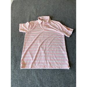 Under Armour Mens Red White Striped El Conquistador Golf Polo Shirt Medium MD